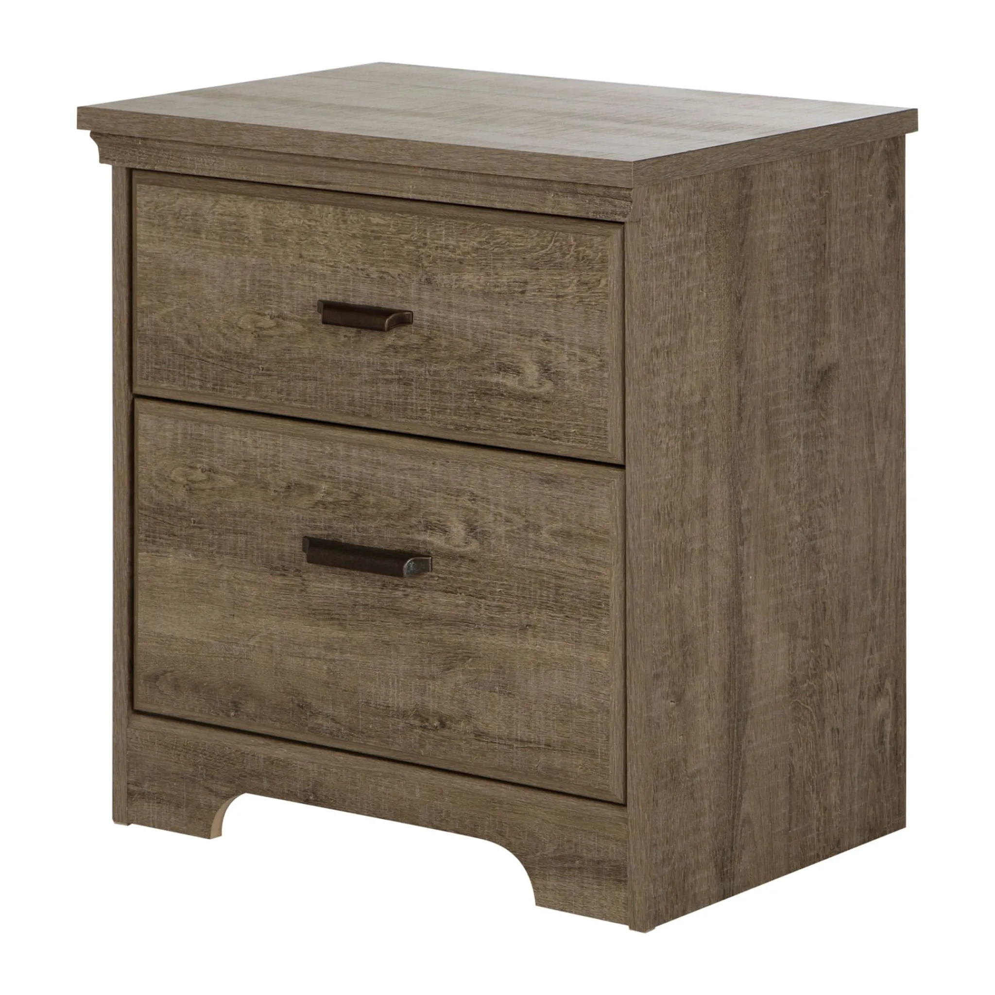 South Shore 2-Drawer Nightstand - Versa Weathered Oak