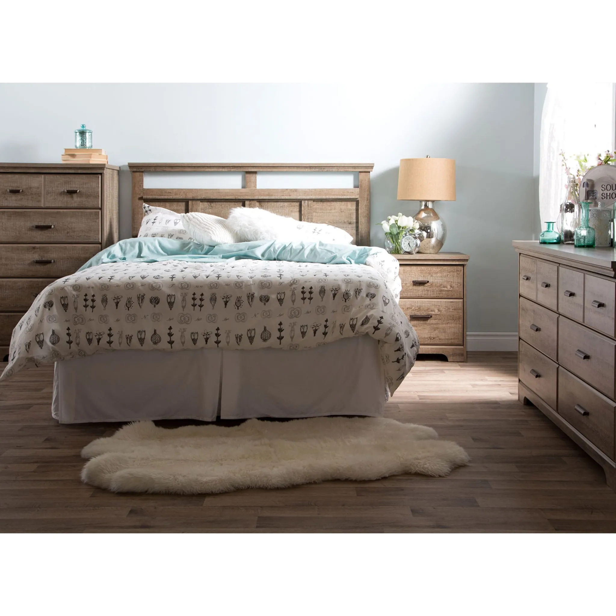 South Shore 2-Drawer Nightstand - Versa Weathered Oak