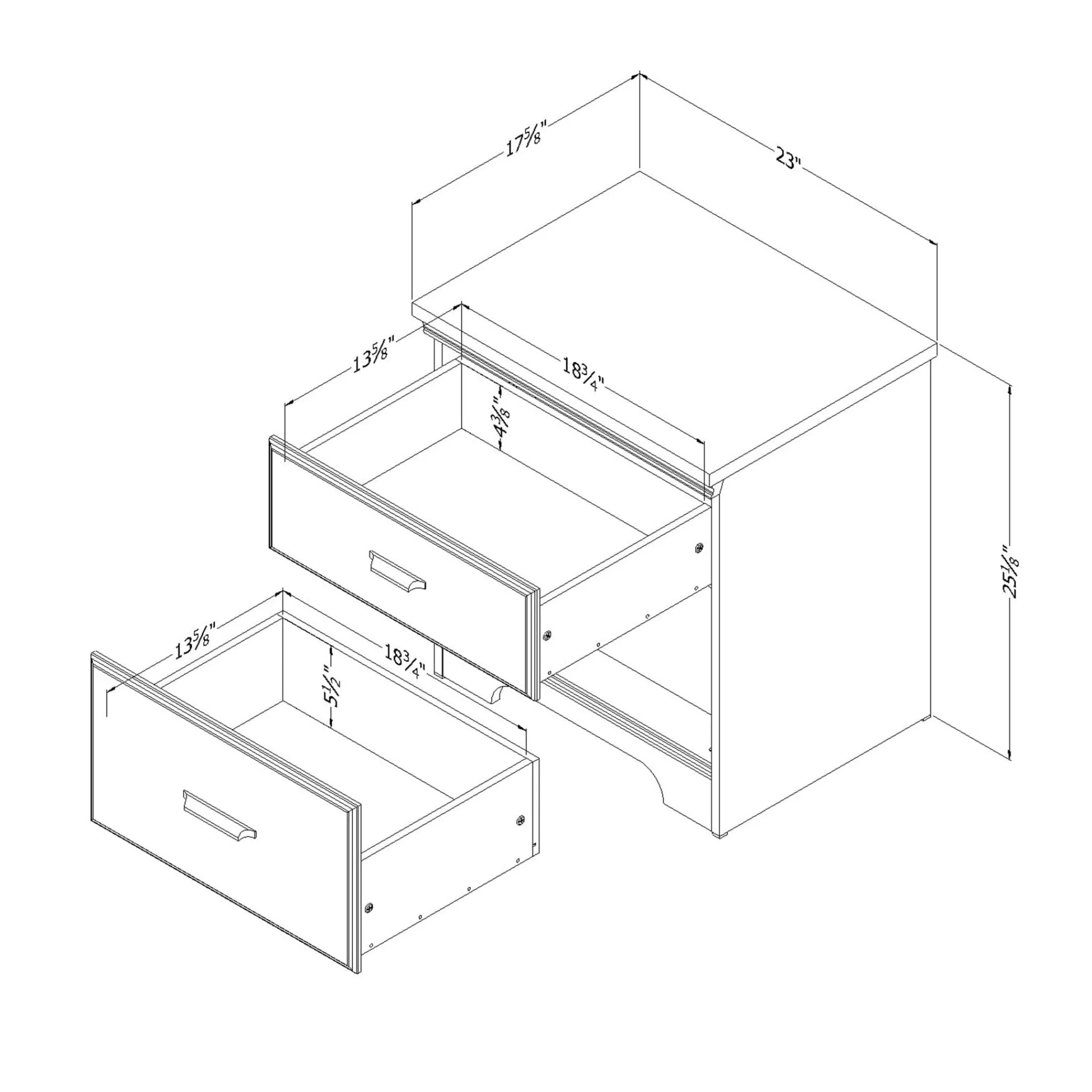South Shore 2-Drawer Nightstand - Versa Weathered Oak