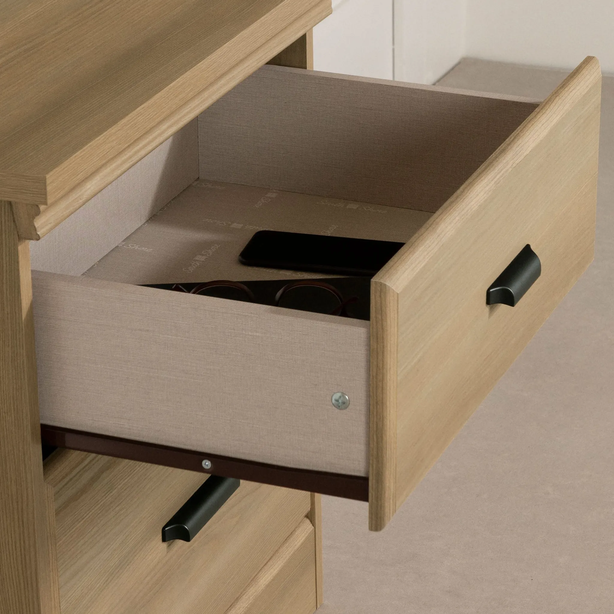 South Shore Nightstands>2-Drawer Nightstand - Versa Natural Ash