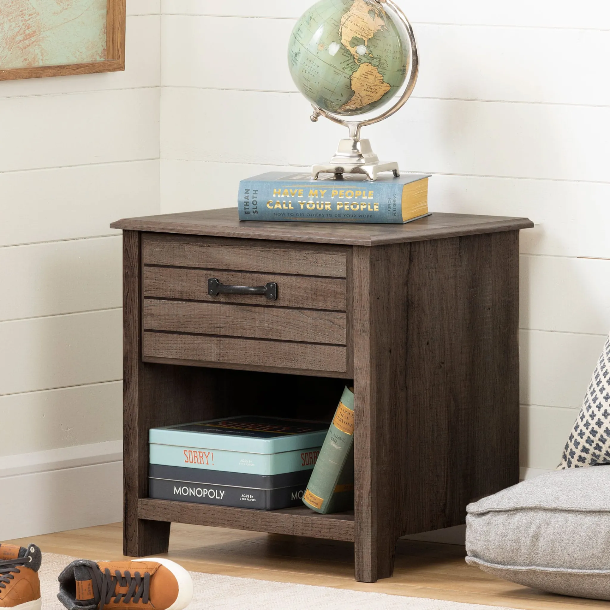 South Shore 1-Drawer Nightstand Ulysses - Fall Oak