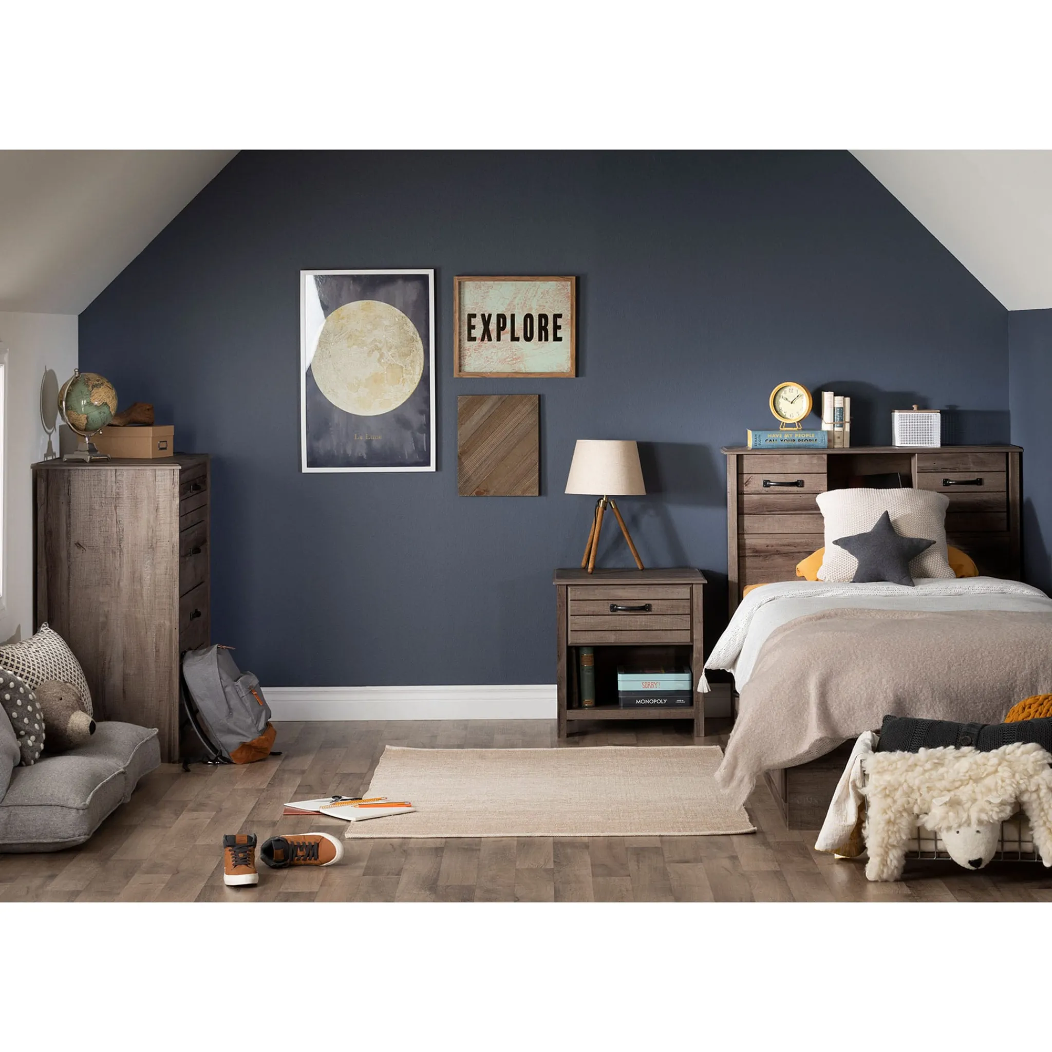 South Shore 1-Drawer Nightstand Ulysses - Fall Oak