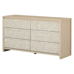 South Shore 6-Drawers Dresser - - Munich Soft Elm and White