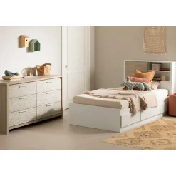 South Shore 6-Drawers Dresser - - Munich Soft Elm and White
