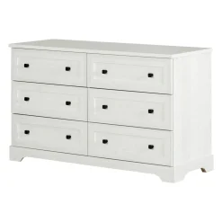 South Shore Storage Furniture>6-Drawers Dresser - Hazen White Pine