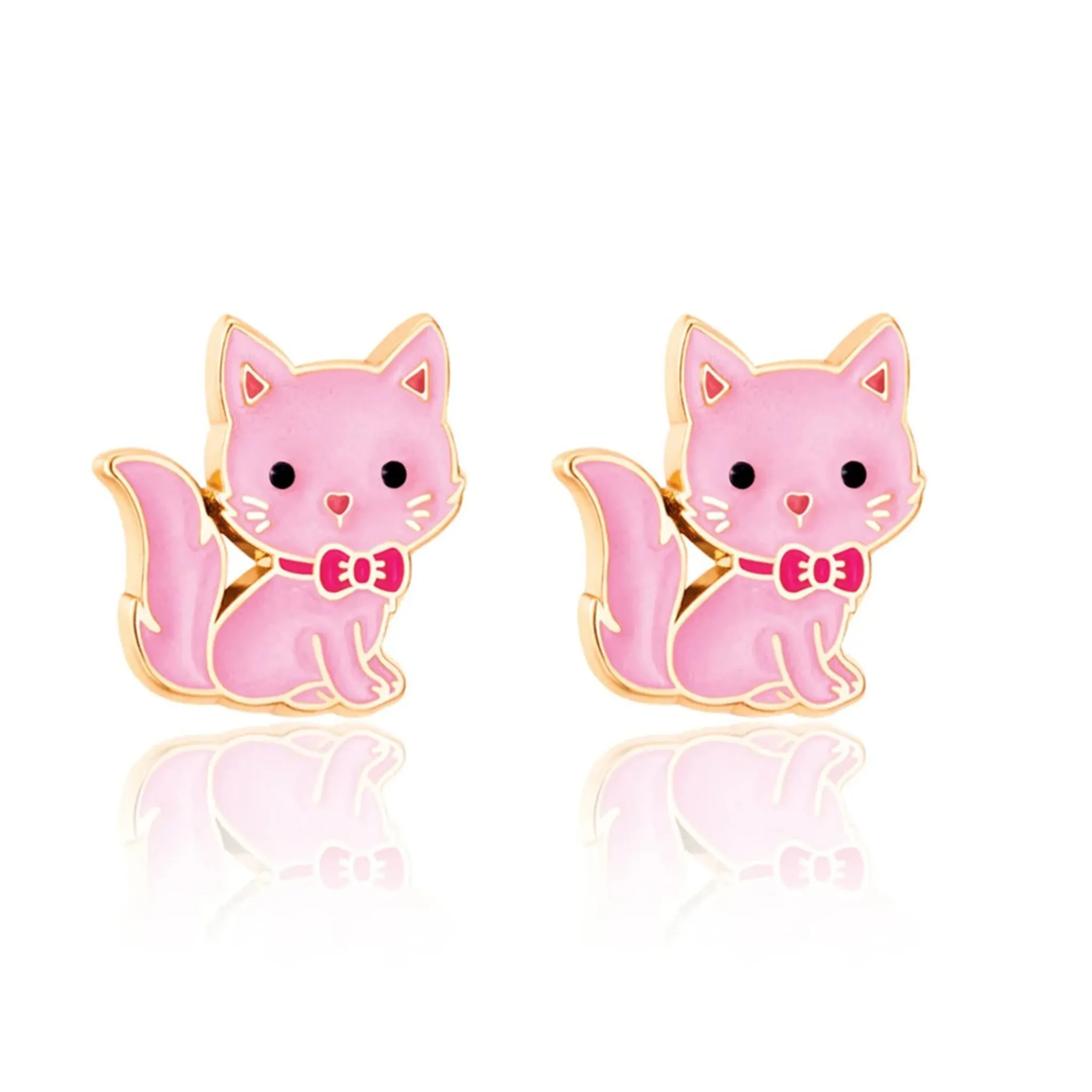 Girl Nation Teething Toys>Earrings - pink Cat