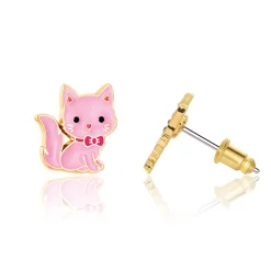 Girl Nation Teething Toys>Earrings - pink Cat