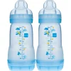 Mam Baby Bottles & Nipples|Breastfeeding>Easy Start Anti-Colic Baby 9oz Bottle Set of 2 - Blue