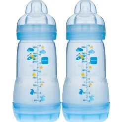 Mam Baby Bottles & Nipples|Breastfeeding>Easy Start Anti-Colic Baby 9oz Bottle Set of 2 - Blue