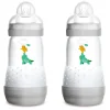 Mam Baby Breastfeeding|Bottles & Nipples>Easy Start Anti-Colic Baby 9oz Bottle (2) - Grey/Ivory