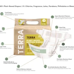 Terra Eco Diapers Size 3 Crawler - 13-24 lbs