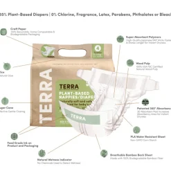 Terra Eco Diapers Size 4 Toddler - 22-30 lbs