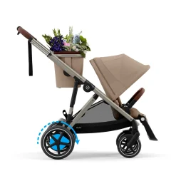 Kids Cybex Strollers|Strollers & Trailers>eGazelle S Electronic Assist Stroller - Taupe Frame with Almond Beige Seat