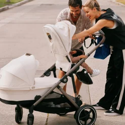 Kids Cybex eGazelle S Electronic Assist Stroller - Silver Frame with Moon Black Seat