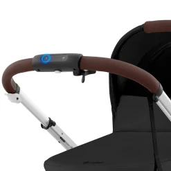 Kids Cybex eGazelle S Electronic Assist Stroller - Silver Frame with Moon Black Seat