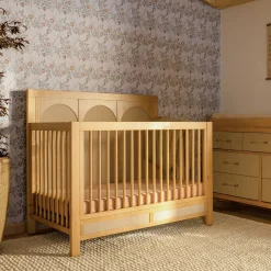 Namesake Eloise 4-in-1 Convertible Crib - Honey & Performance Sand Eco-Weave