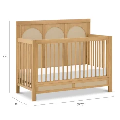 Namesake Eloise 4-in-1 Convertible Crib - Honey & Performance Sand Eco-Weave
