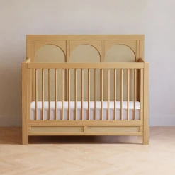 Namesake Eloise 4-in-1 Convertible Crib - Honey & Performance Sand Eco-Weave