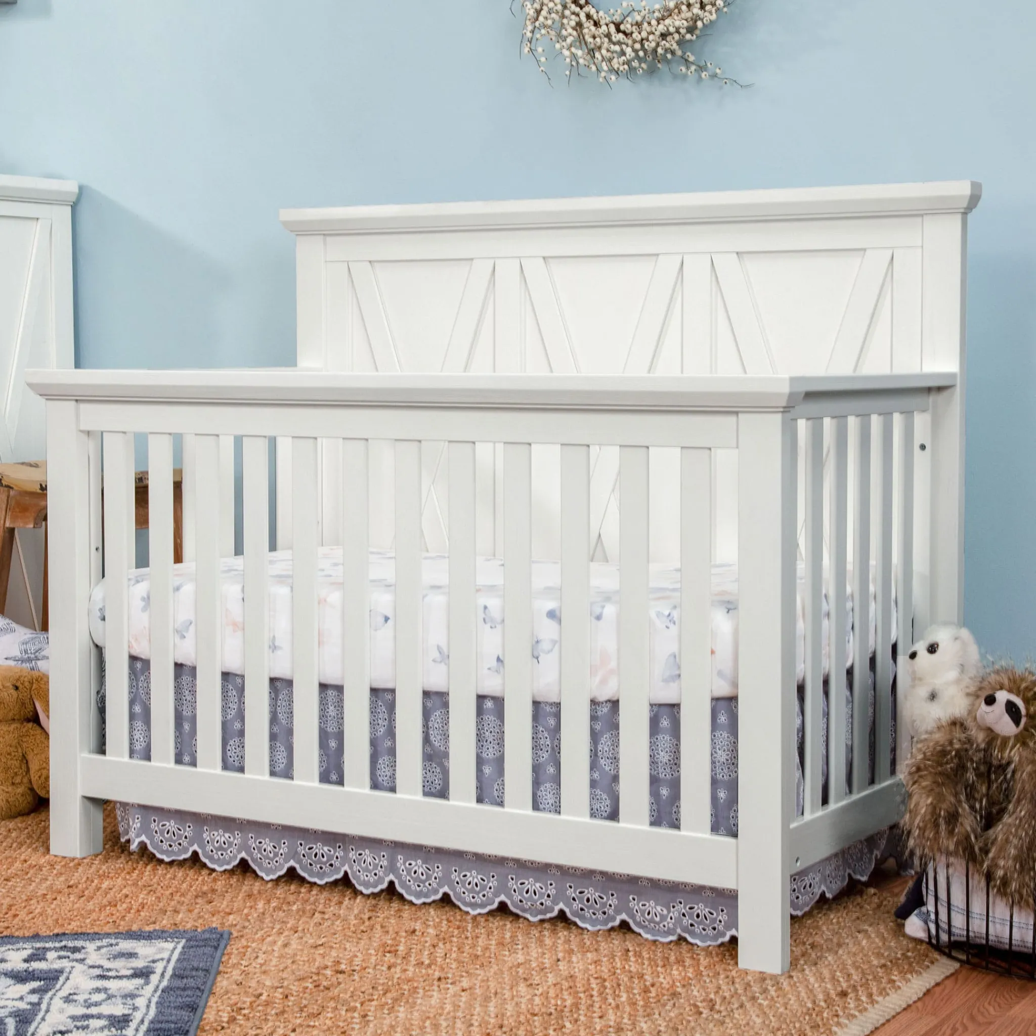 Million Dollar Baby Emory Farmhouse 4-in-1 Convertible Crib - Linen White
