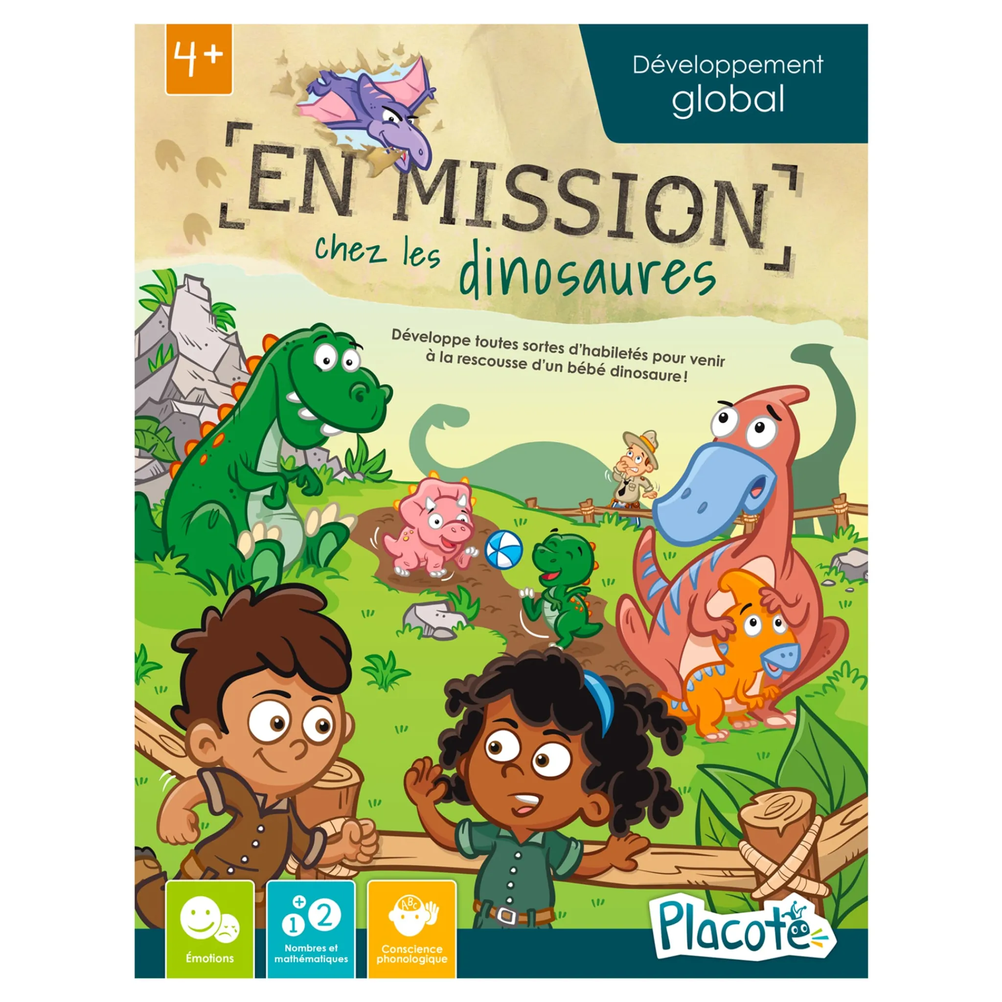 Kids Placote Board Games>En Mission Chez Les Dinosaures