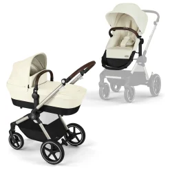 Kids Cybex Strollers|Strollers & Trailers>EOS Lux 2-in-1 Stroller - Seashell Beige