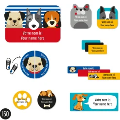 Kids Clement - Impressions Essential Name Labels - Blue dogs