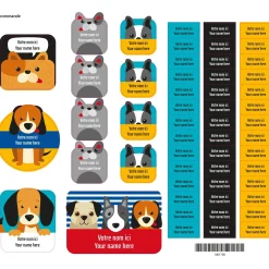 Kids Clement - Impressions Essential Name Labels - Blue dogs