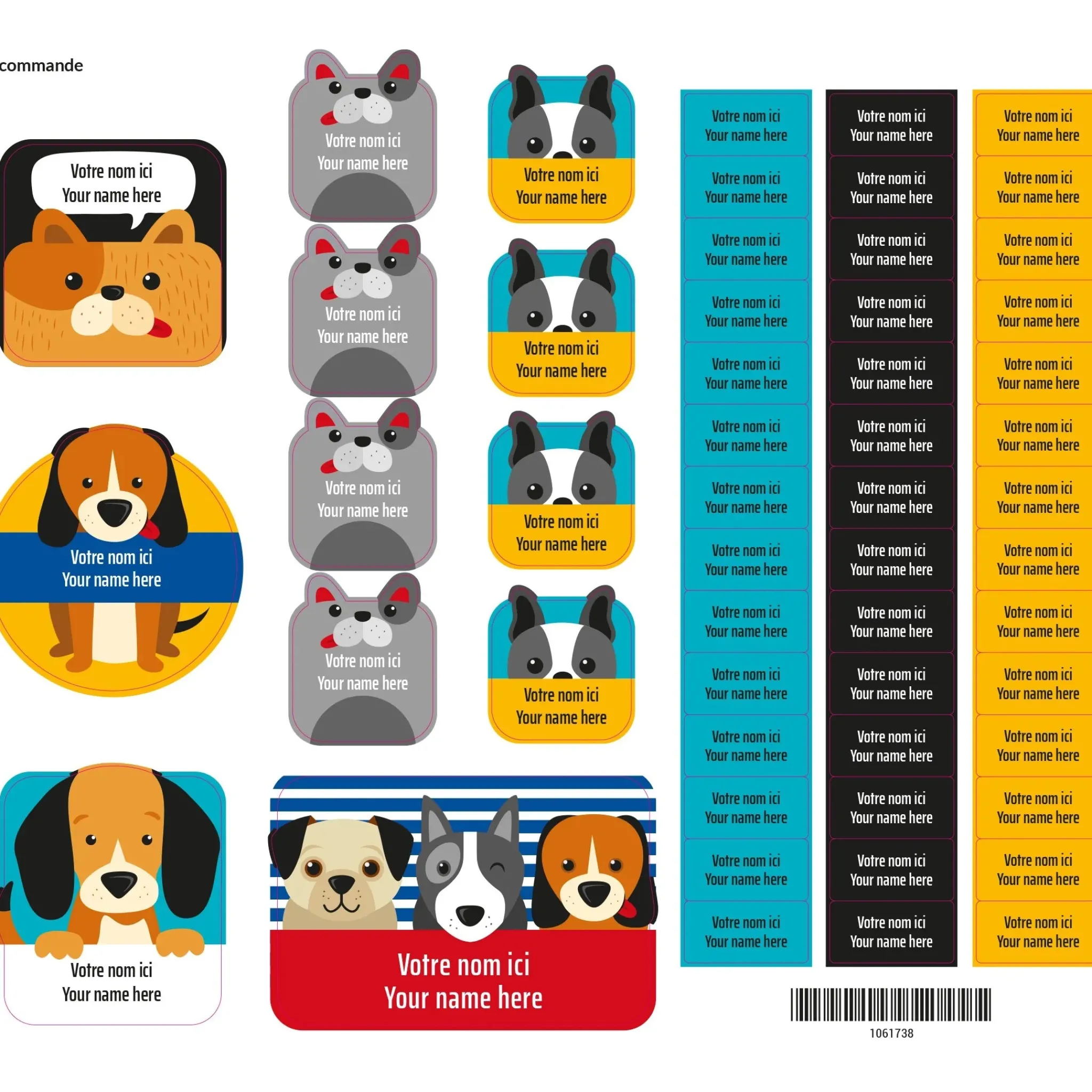 Kids Clement - Impressions Essential Name Labels - Blue dogs