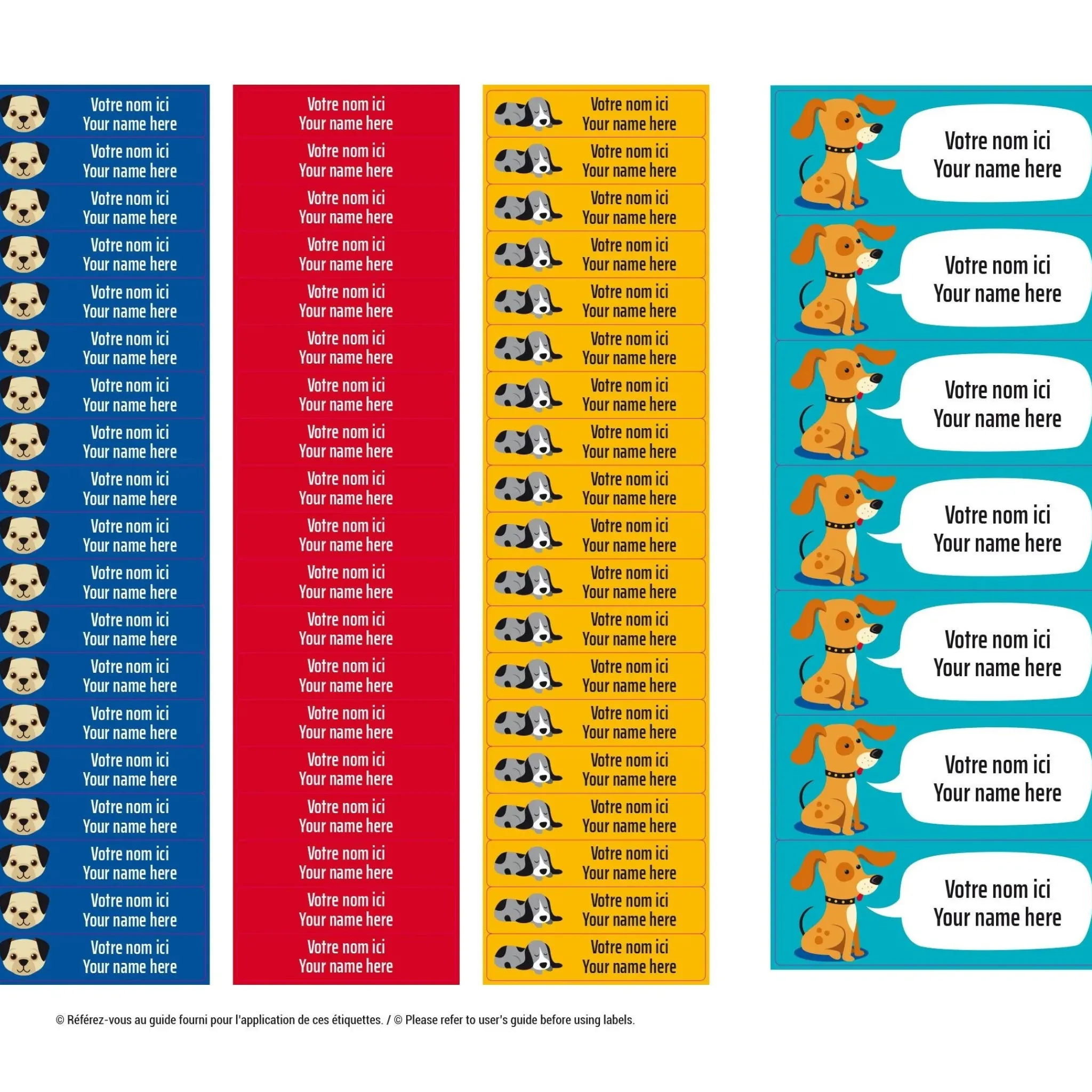 Kids Clement - Impressions Essential Name Labels - Blue dogs