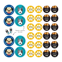 Kids Clement - Impressions Essential Name Labels - Blue dogs