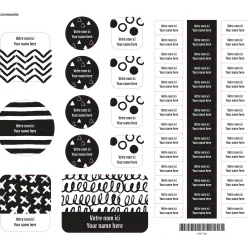 Kids Clement - Impressions Essential Name Labels - Black patterns