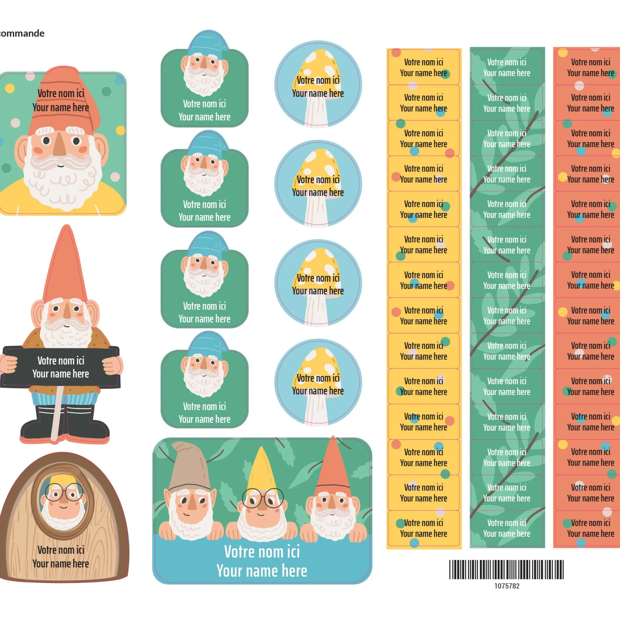 Kids Clement - Impressions Personalized Name Labels|Personalized Name Labels>Essential Name Labels - Gnome