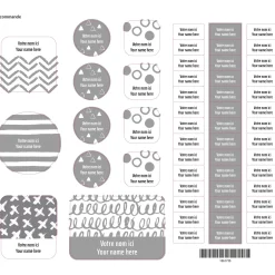 Kids Clement - Impressions Personalized Name Labels|Personalized Name Labels>Essential Name Labels - Grey patterns