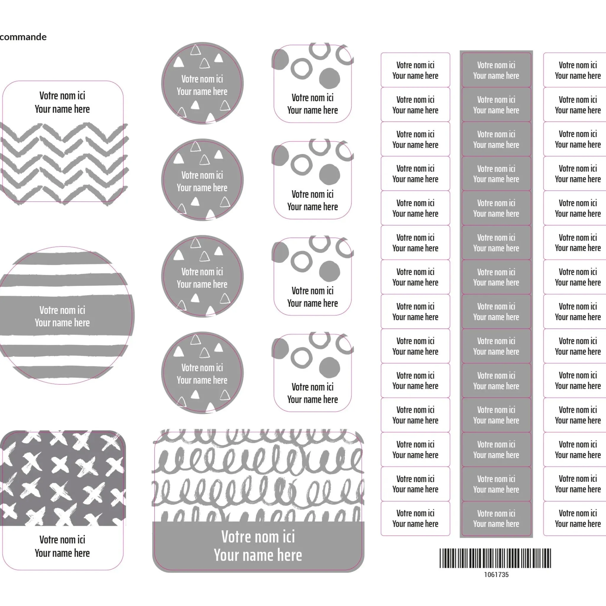 Kids Clement - Impressions Personalized Name Labels|Personalized Name Labels>Essential Name Labels - Grey patterns