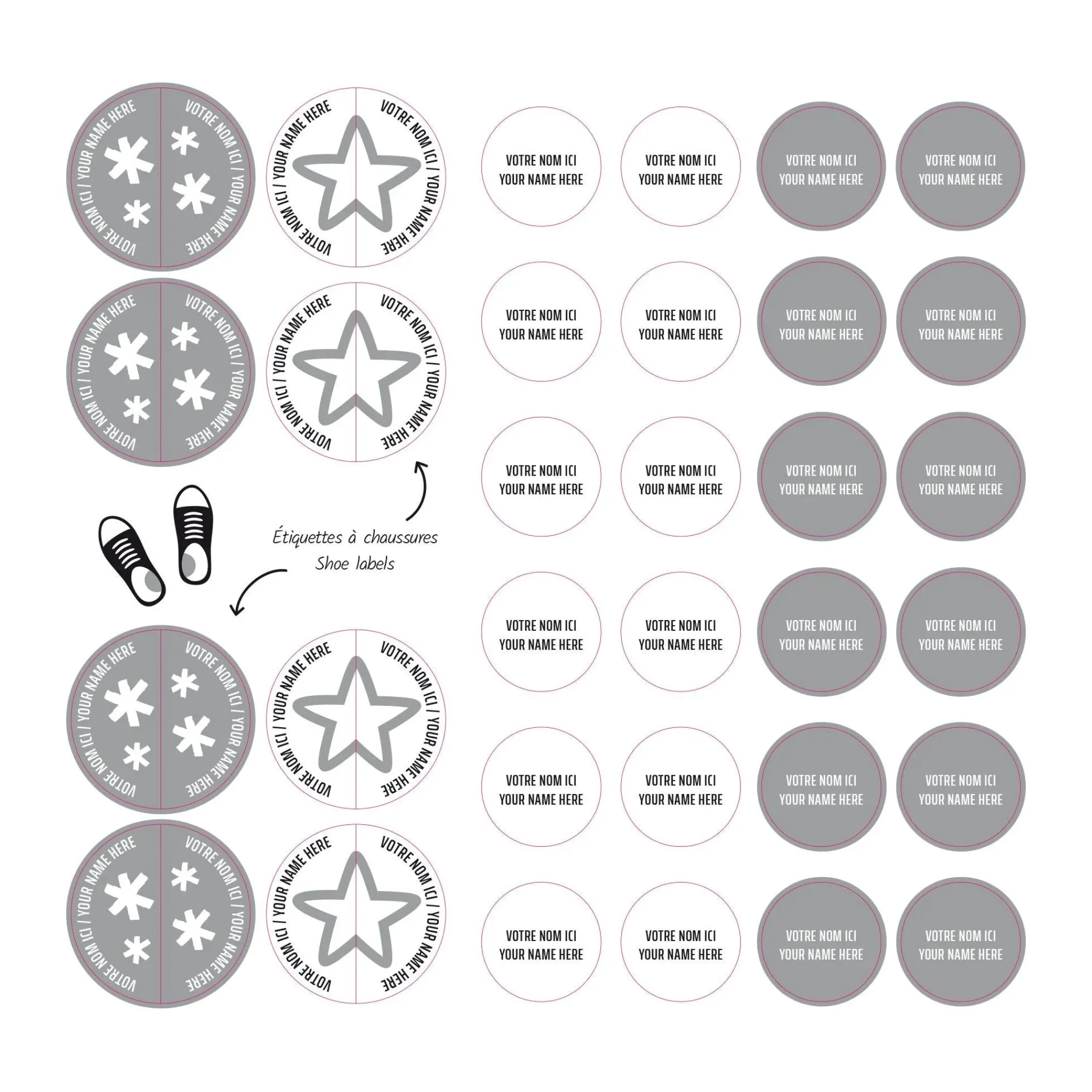 Kids Clement - Impressions Personalized Name Labels|Personalized Name Labels>Essential Name Labels - Grey patterns