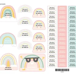 Kids Clement - Impressions Essential Name Labels - Pink Rainbows
