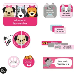 Kids Clement - Impressions Personalized Name Labels|Personalized Name Labels>Essential Name Labels - Pink Dog