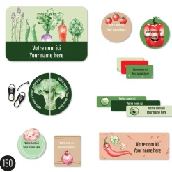 Kids Clement - Impressions Essential Name Labels - Veggies