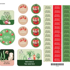 Kids Clement - Impressions Essential Name Labels - Veggies