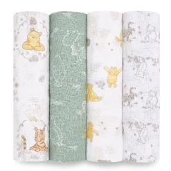 Kids Aden + Anais Essentials Cotton Muslin Swaddles 2 Pack - Disneyâ„¢ (4) Winnie and Friends