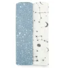 Kids Aden + Anais Blankets|Blankets>Essentials Silky Soft Muslin Swaddles 2 Pack - Cosmic galaxy