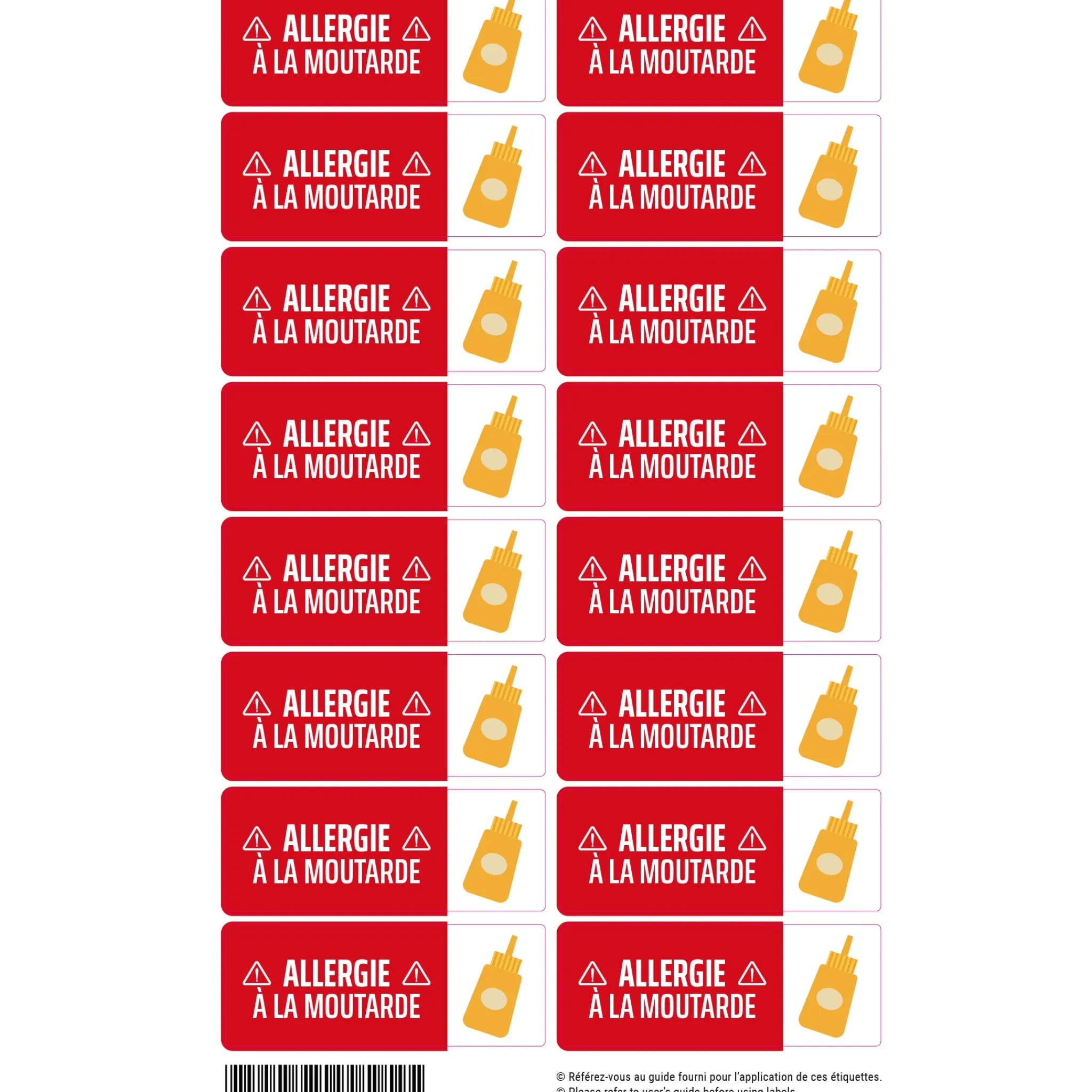Kids Clement - Impressions Allergy Stickers|Personalized Name Labels>ETIQUETTES ALLERGIE MOUTARDE