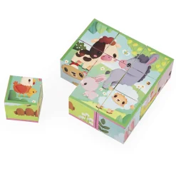 Kids Janod Puzzles>Farm Animal Cubes
