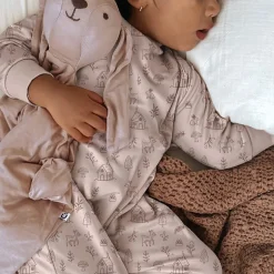 Günamüna Fleece Jumpsuit 9-12m - Pink Forest Do-re-mi