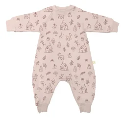 Günamüna Pyjamas>Fleece Jumpsuit 3-6m - Pink Forest Do-re-mi