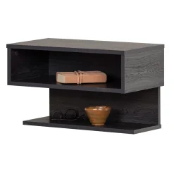 South Shore Nightstands>Floating Nightstand - Sazena Gray Oak
