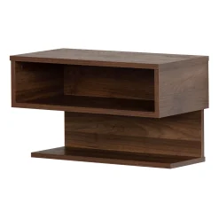 South Shore Nightstands>Floating Nightstand - Sazena Natural Walnut