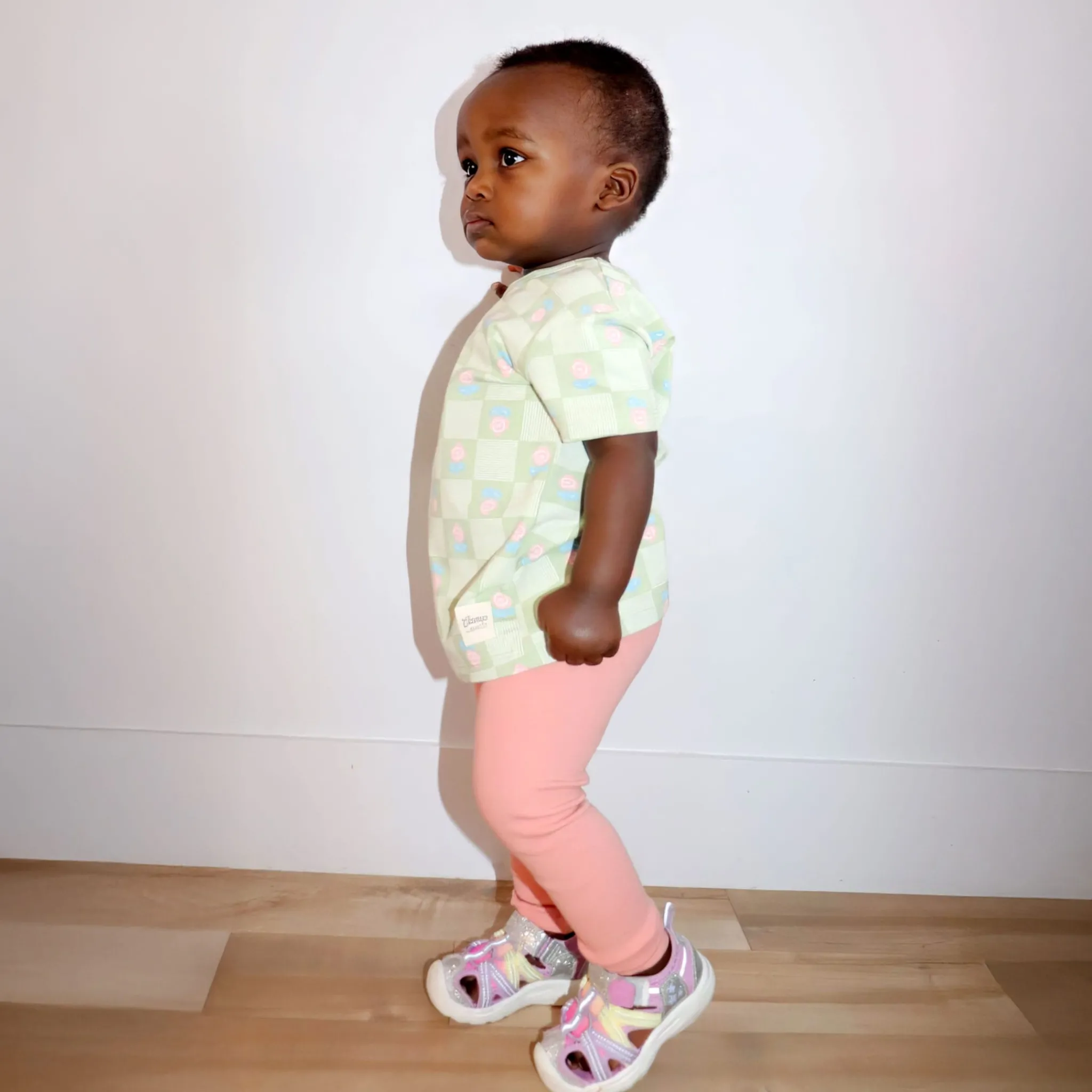 Kids Camp by Birdz Floral Check T-shirt 2-8y