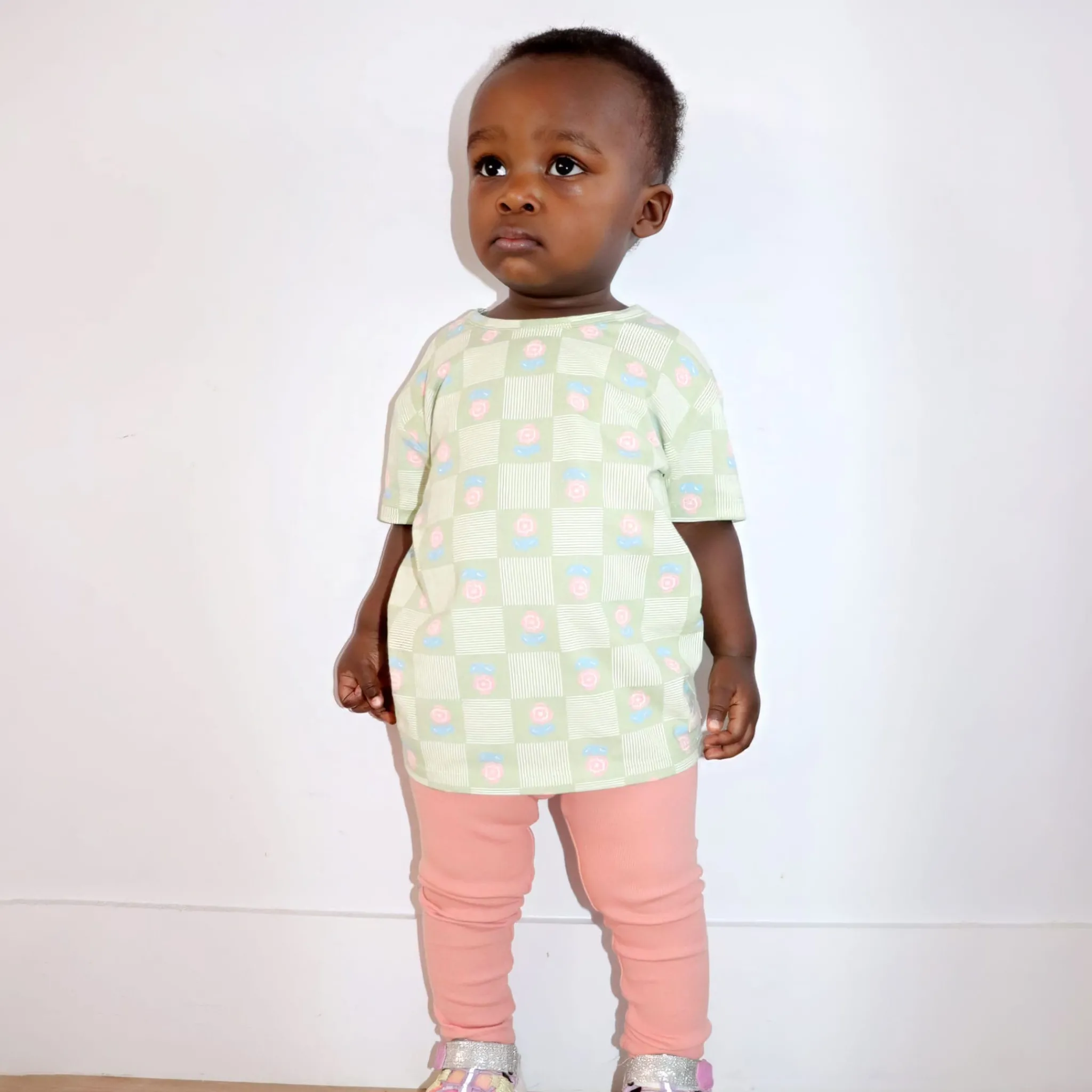 Kids Camp by Birdz Floral Check T-shirt 2-8y