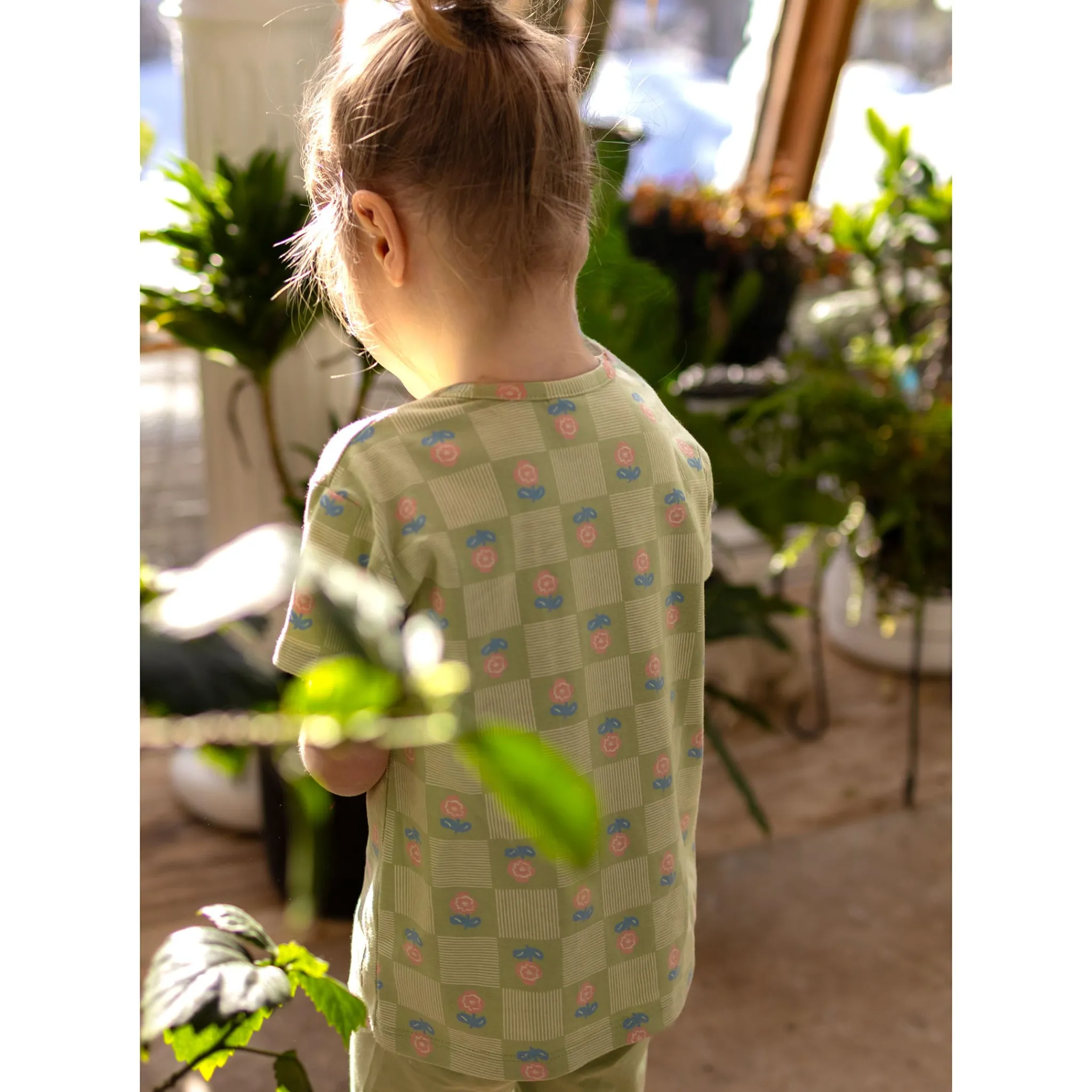 Kids Camp by Birdz Floral Check T-shirt 2-8y